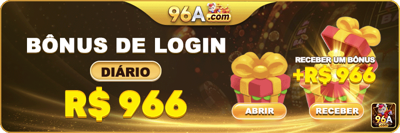 Login diário com bônus no 96a.com